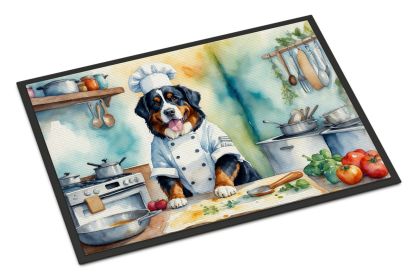 NEW Bernese Mountain Dog The Chef Doormat Front Door Mat Indoor Outdoor Rugs for Entryway, Non Slip Washable Low Pile, 18H X 27W