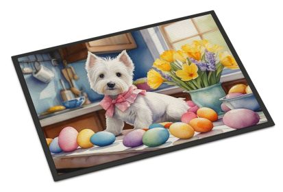NEW Decorating Easter Westie Doormat Front Door Mat Indoor Outdoor Rugs for Entryway, Non Slip Washable Low Pile, 18H X 27W
