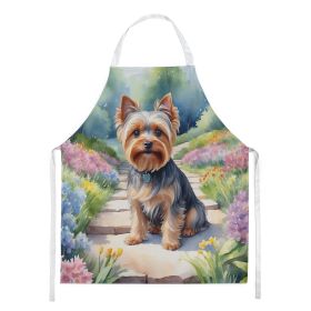 Yorkshire Terrier Spring Path Apron Cooking Kitchen Server Baking Crafts Gardening for Adult Women Men, Unisex, Large, Multicolor
