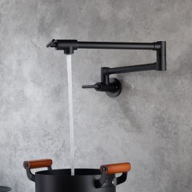 Pot Filler Faucet Wall Mount (Color: Matte Black)